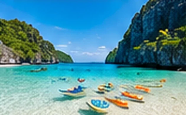 Boats in a turquoise lagoon — cheap flights to the Philippines guide