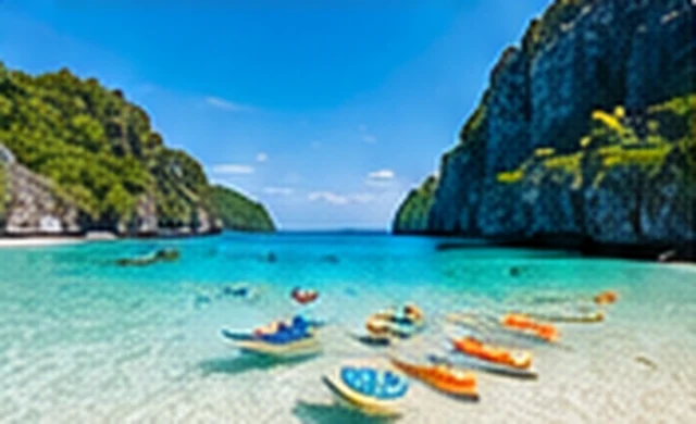 Boats in a turquoise lagoon — cheap flights to the Philippines guide